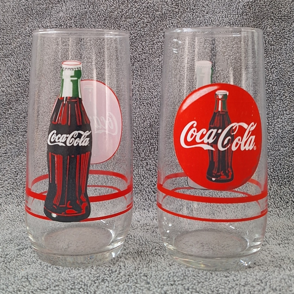 Vintage Coca-Cola 16 oz drinking glasses from 1999